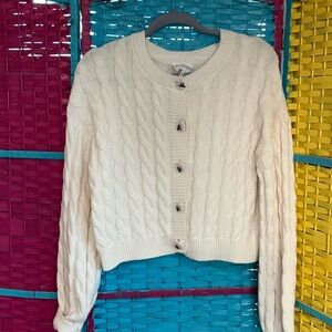 Cable Knit Cream Sweater by WILLOW&WIND SIZE M